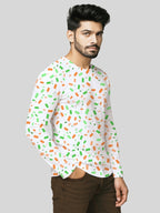 PATRIOT: TIRANGA CONFETTI  (Men's All Over Print Full Sleeve T-Shirt)
