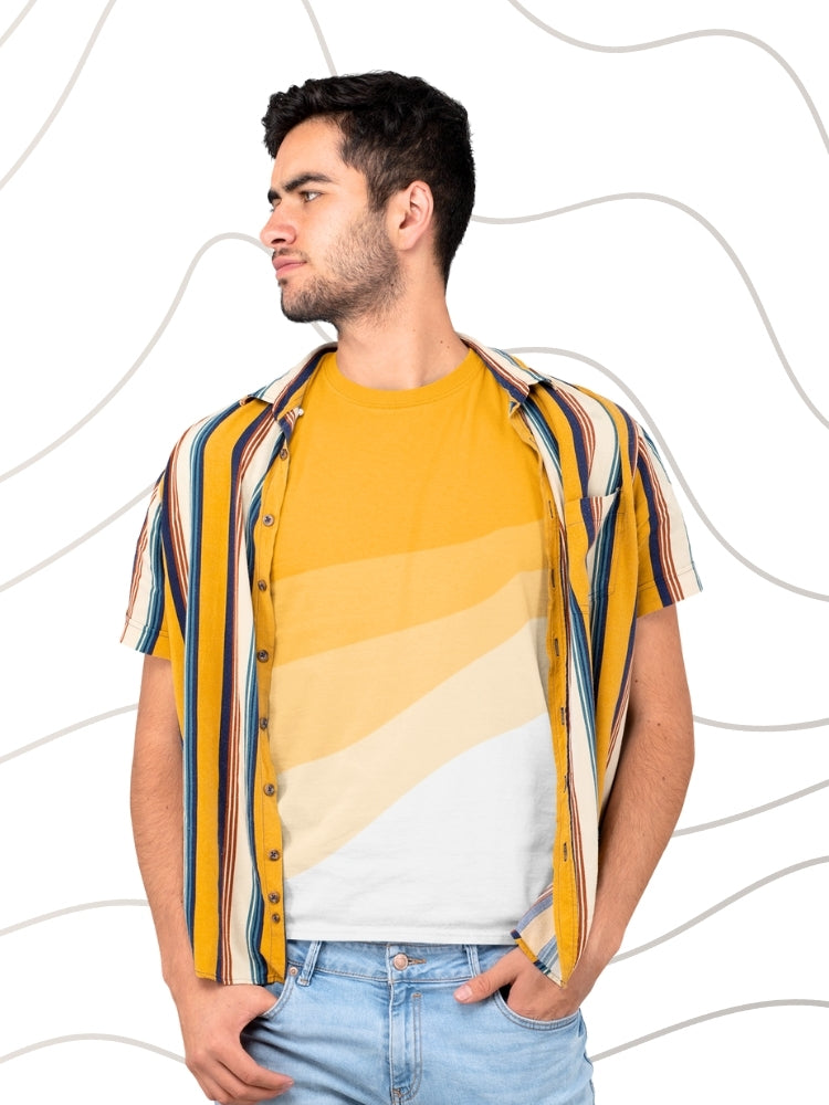 PATRIOT: ORANGE WAVES (Unisex All Over Print T-Shirt)
