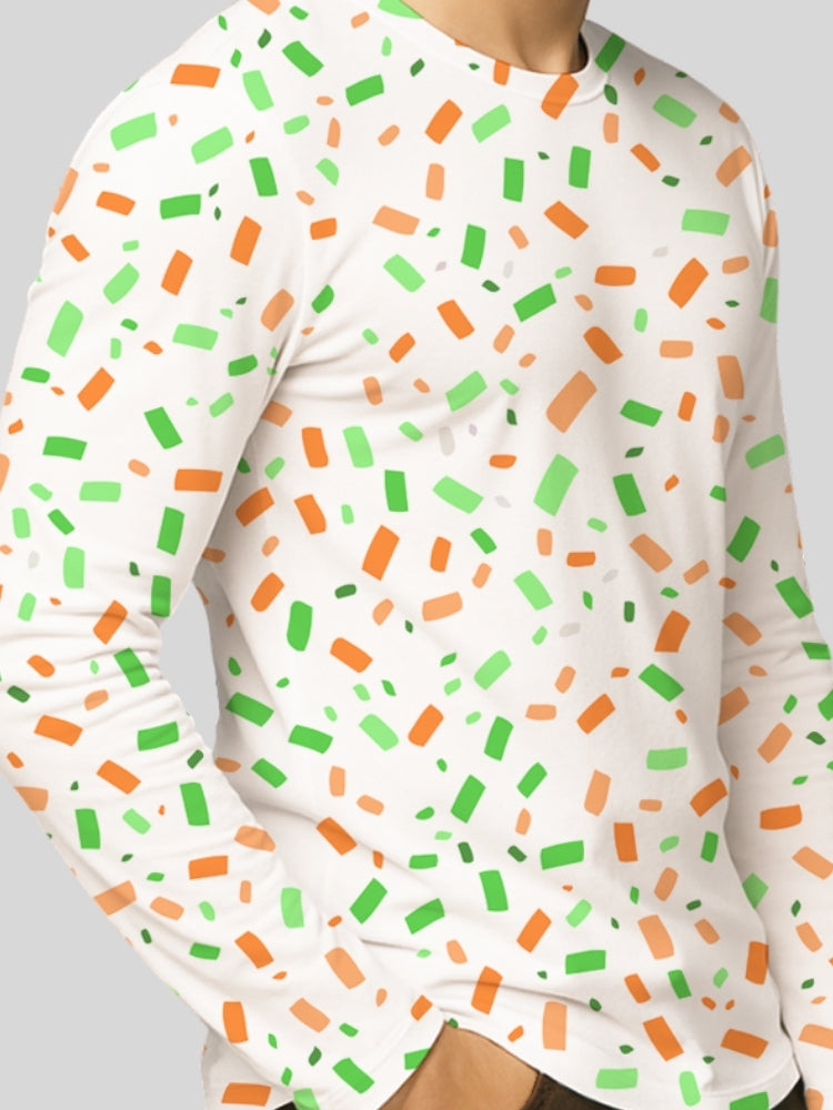 PATRIOT: TIRANGA CONFETTI  (Men's All Over Print Full Sleeve T-Shirt)