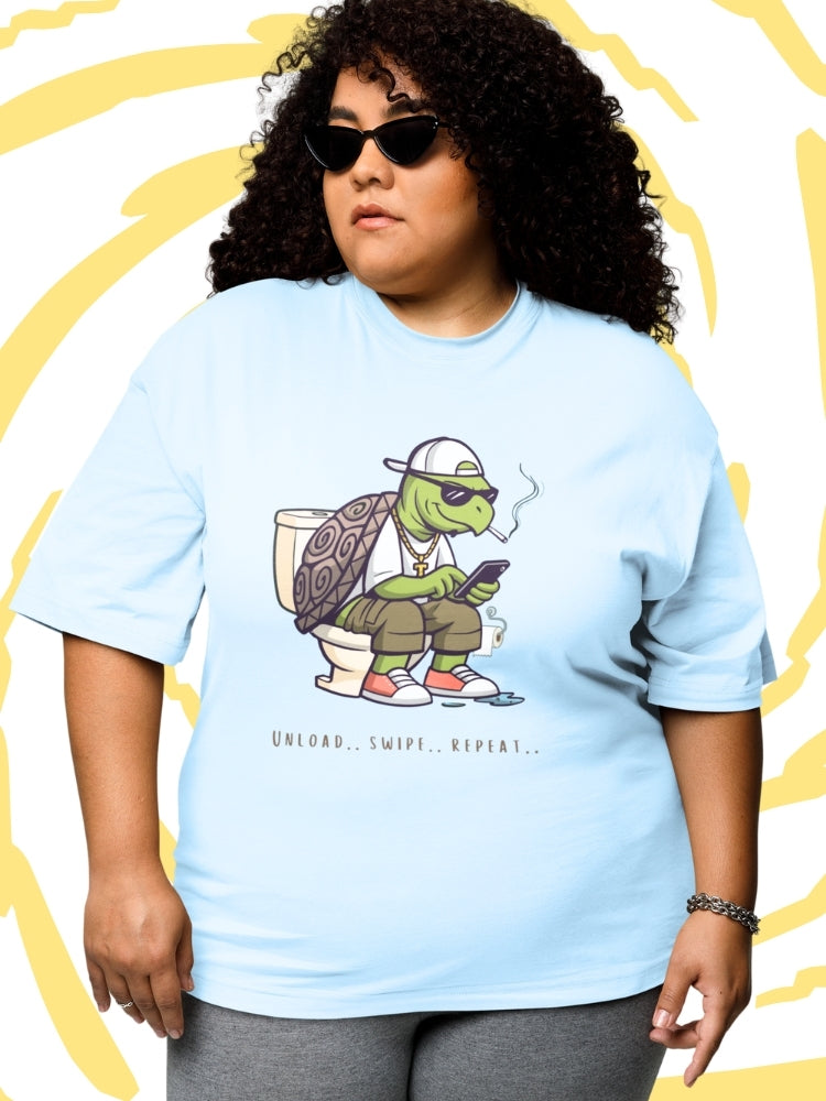 UNLOAD SWIPER (Unisex Oversized Terry T-Shirt)