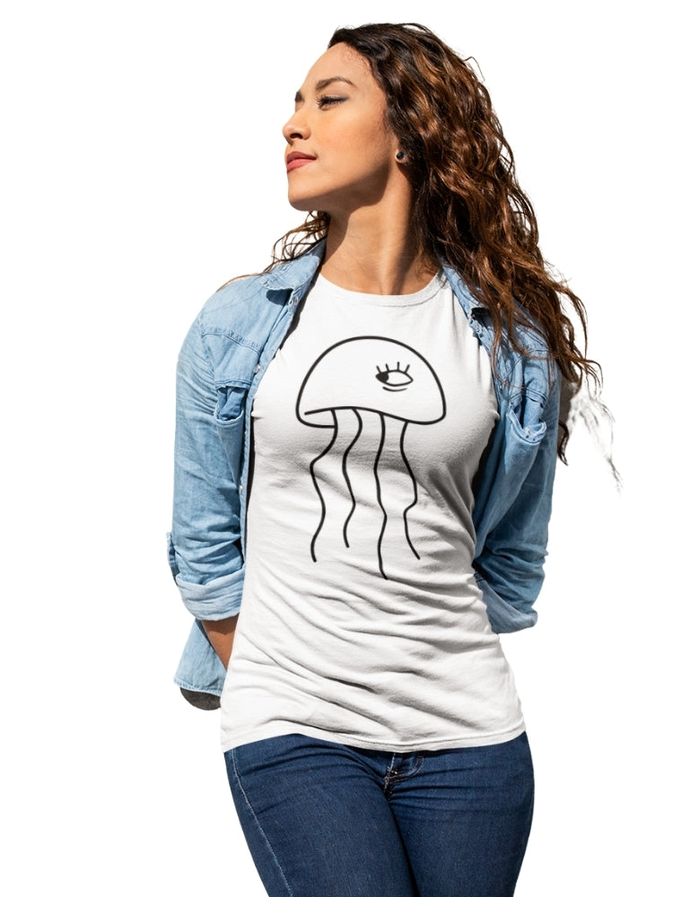 BLK-JELLY FISH LA (Unisex Premium Soft Cotton Stretch T-Shirt)