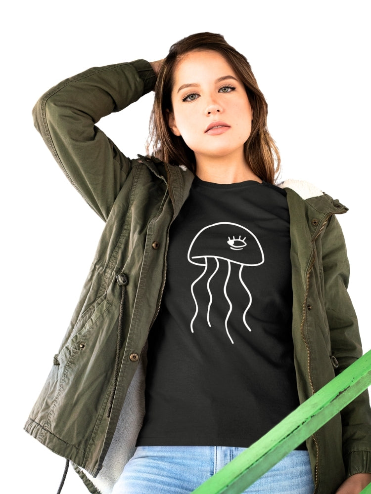 WHT-JELLY FISH (Unisex Premium Soft Cotton Stretch T-Shirt)