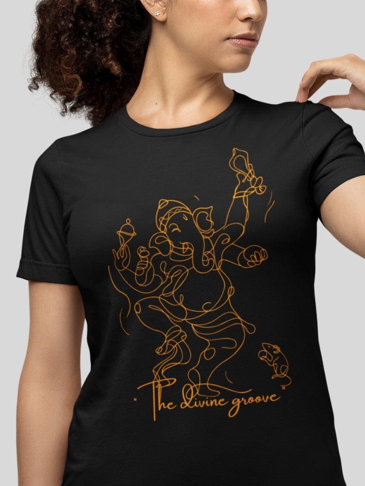 NATA GANESH- THE DIVINE GROOVE (Unisex Premium Soft Cotton Stretch T-Shirt)
