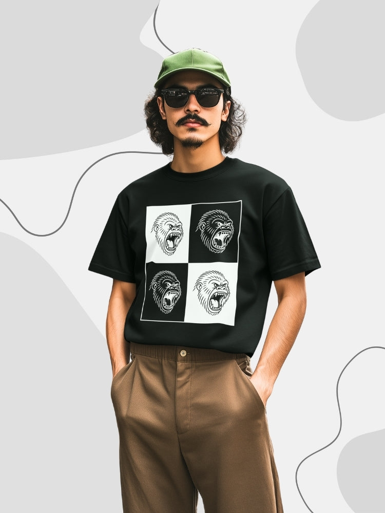 GORILLA BLOCK WHT (Unisex Comfort Fit Tee)