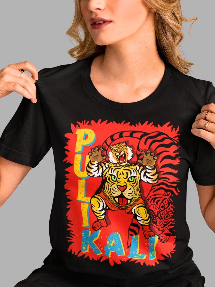 PULIKALI- Front Print (Unisex Premium Soft Cotton Stretch T-Shirt)