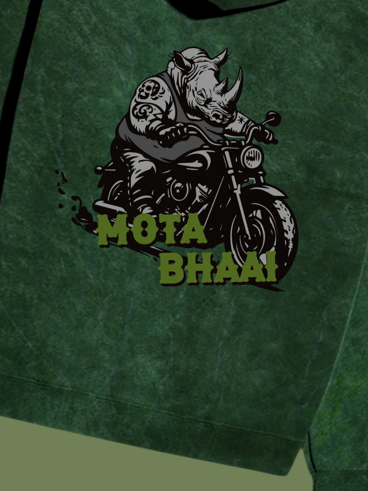 MOTA BHAAI (Unisex Acid Washed Hoodie)