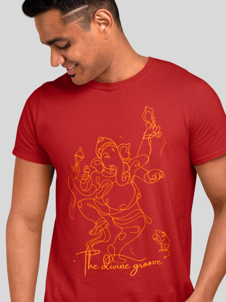 NATA GANESH- THE DIVINE GROOVE (Unisex Premium Soft Cotton Stretch T-Shirt)
