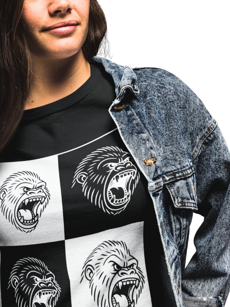 GORILLA BLOCK WHT (Unisex Comfort Fit Tee)