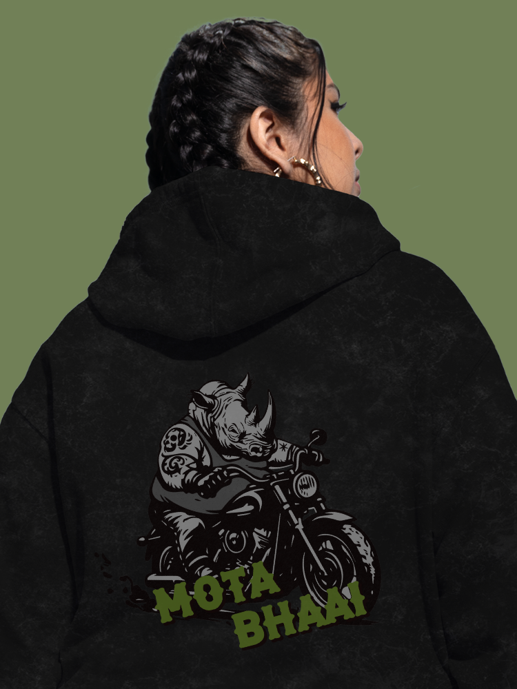 MOTA BHAAI (Unisex Acid Washed Hoodie)