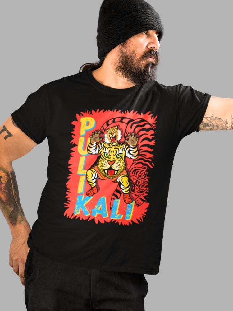 PULIKALI- Front Print (Unisex Premium Soft Cotton Stretch T-Shirt)