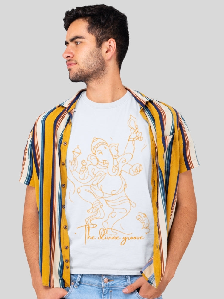 NATA GANESH- THE DIVINE GROOVE (Unisex Premium Soft Cotton Stretch T-Shirt)
