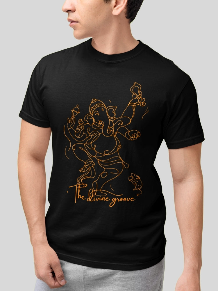 NATA GANESH- THE DIVINE GROOVE (Unisex Premium Soft Cotton Stretch T-Shirt)