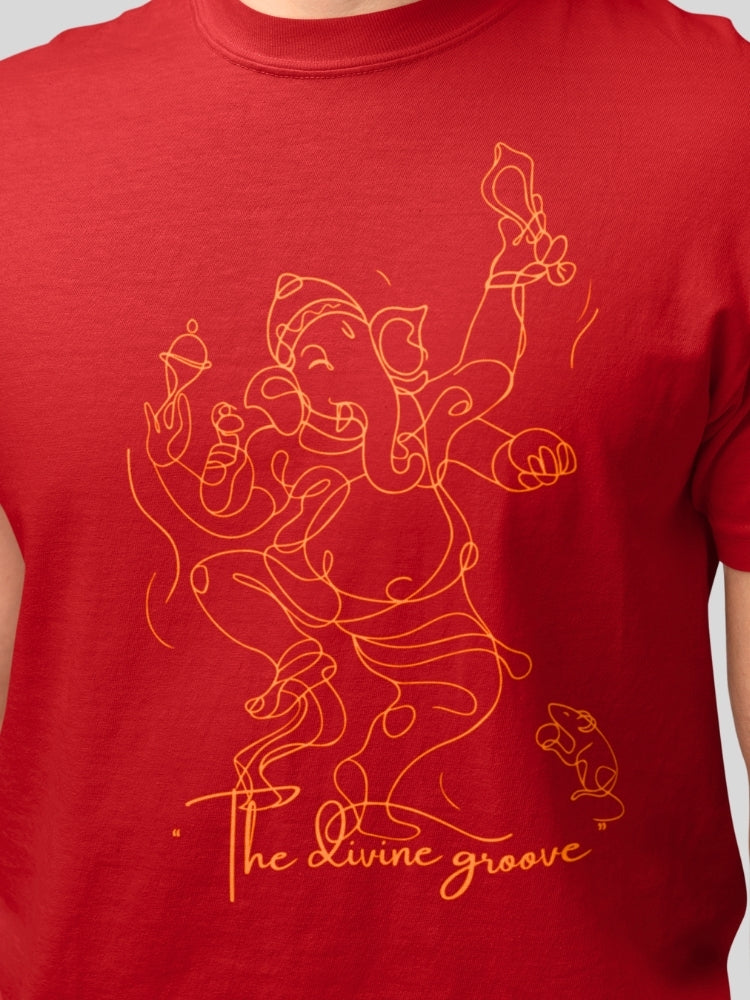 NATA GANESH- THE DIVINE GROOVE (Unisex Premium Soft Cotton Stretch T-Shirt)