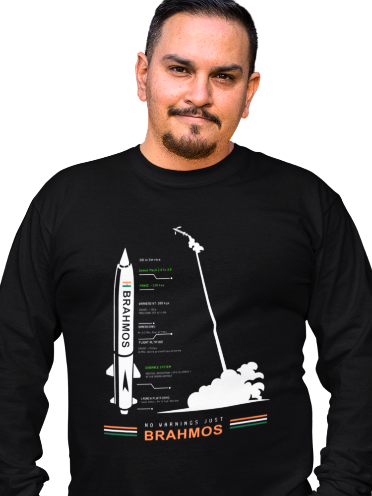 PATRIOT: BRAHMOS FULL SLEEVE (Unisex Comfort Fit Tee)