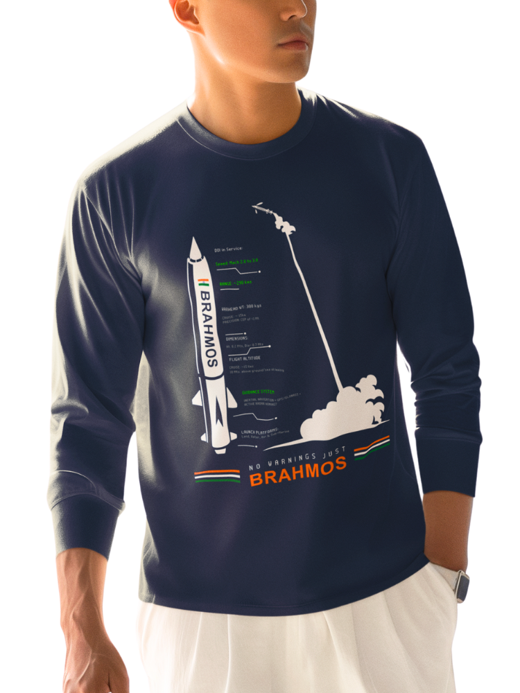 PATRIOT: BRAHMOS FULL SLEEVE (Unisex Comfort Fit Tee)