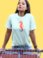 STRIKING SEA HORSE (Unisex Premium Soft Cotton Stretch T-Shirt)