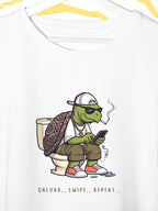 UNLOAD SWIPER (Unisex Oversized Terry T-Shirt)