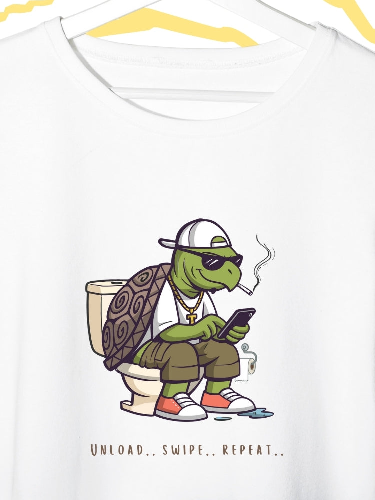 UNLOAD SWIPER (Unisex Oversized Terry T-Shirt)